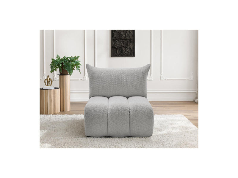 Azra - Silla 1 Plaza Sin Apoyabrazos Para Sofá Modular - Tela Bouclette