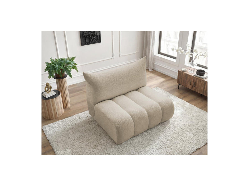Azra - 2 Seater Armless Chair for Modular Sofa - Bouclette Fabric