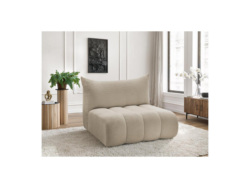 Azra - 2 Seater Armless Chair for Modular Sofa - Bouclette Fabric