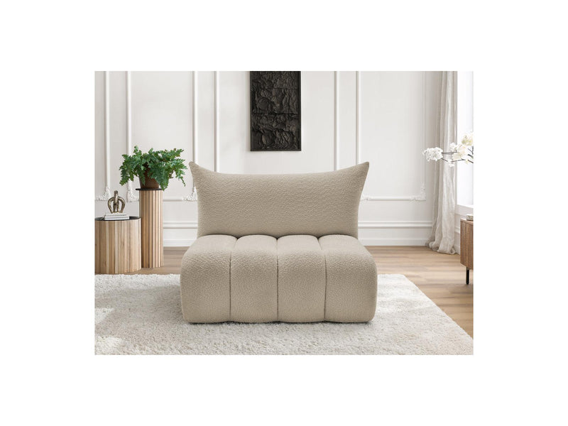 Azra - 2 Seater Armless Chair for Modular Sofa - Bouclette Fabric