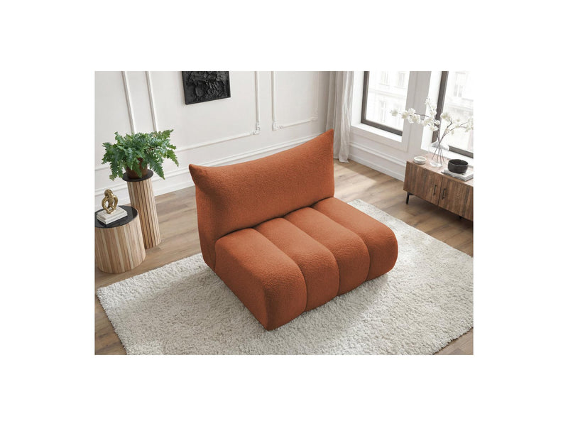 Azra - 2 Seater Armless Chair for Modular Sofa - Bouclette Fabric
