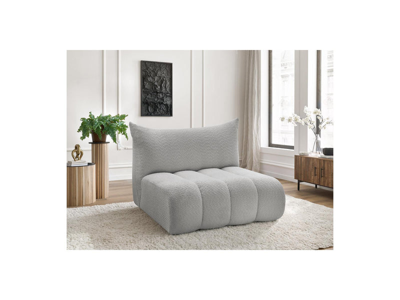 Azra - 2 Seater Armless Chair for Modular Sofa - Bouclette Fabric