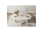 Constance - Mesa de comedor ovalada - Beige efecto hormigón