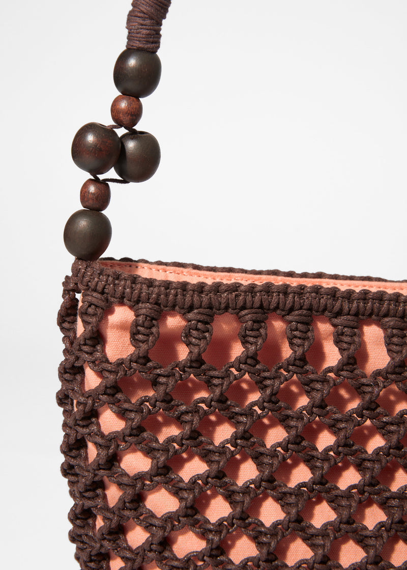 Bolso bombonera Tiana de crochet - Marrón - Mujer