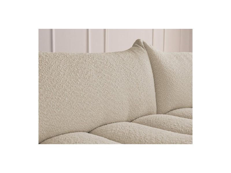 Azra - Canapé D'Angle Fixe Modulable - Tissu Bouclette - Angle Droit