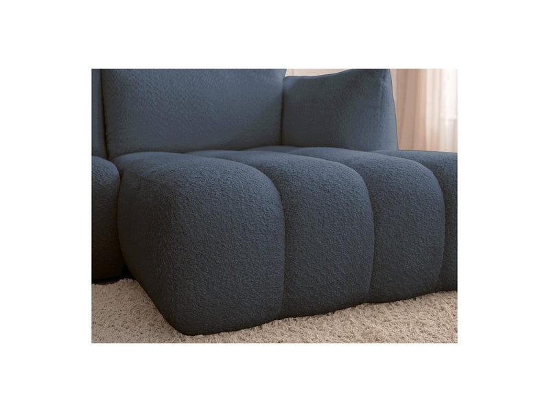 Azra - Canapé D'Angle Fixe Modulable - Tissu Bouclette - Angle Droit