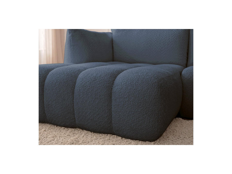 Azra - Canapé D'Angle Fixe Modulable - Tissu Bouclette - Angle Gauche