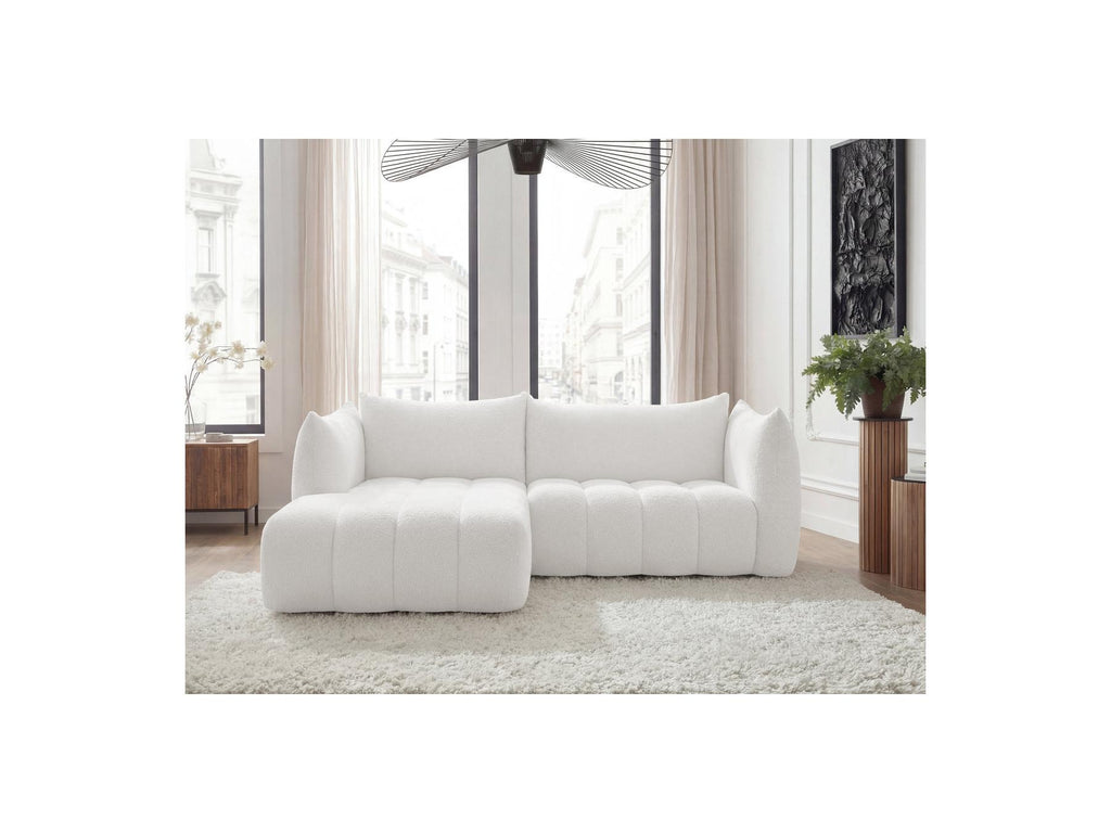 Azra - Fixed Corner Sofa - Bouclé Fabric - Left Corner