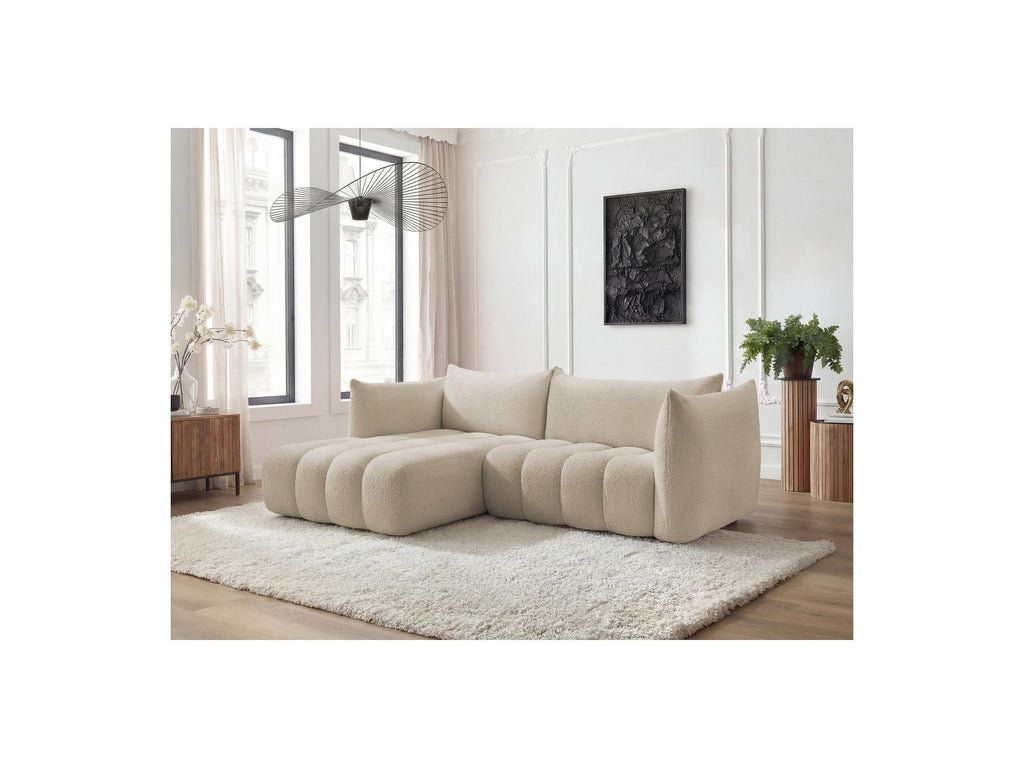 Azra - Fixed Corner Sofa - Bouclé Fabric - Left Corner