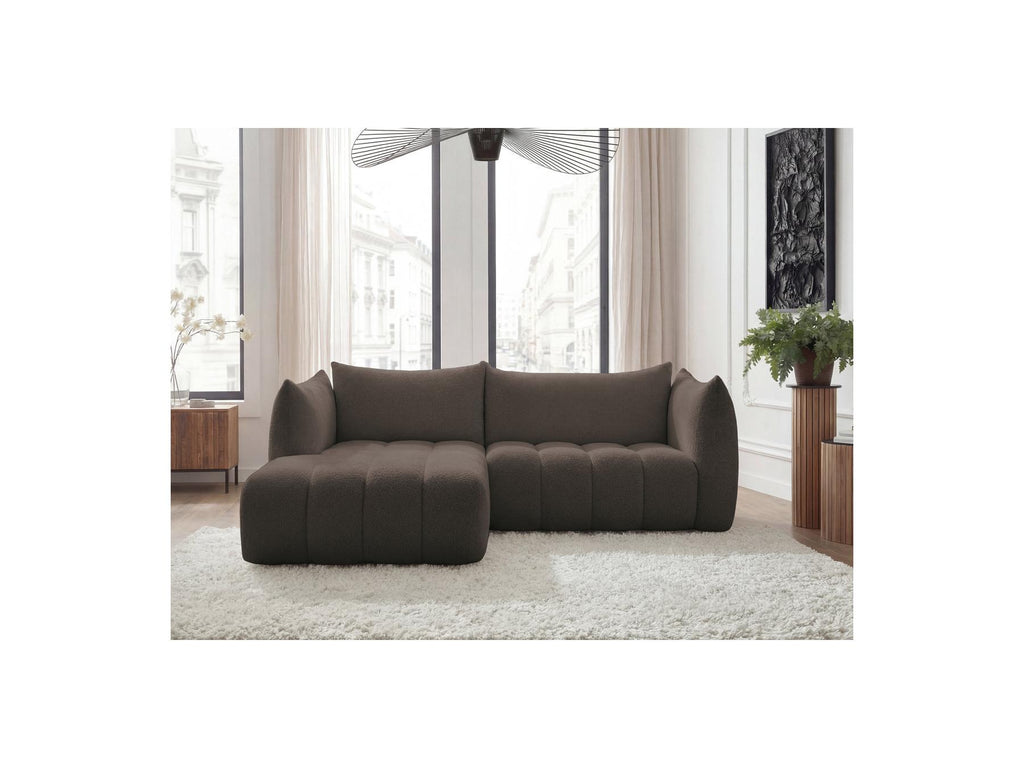 Azra - Fixed Corner Sofa - Bouclé Fabric - Left Corner