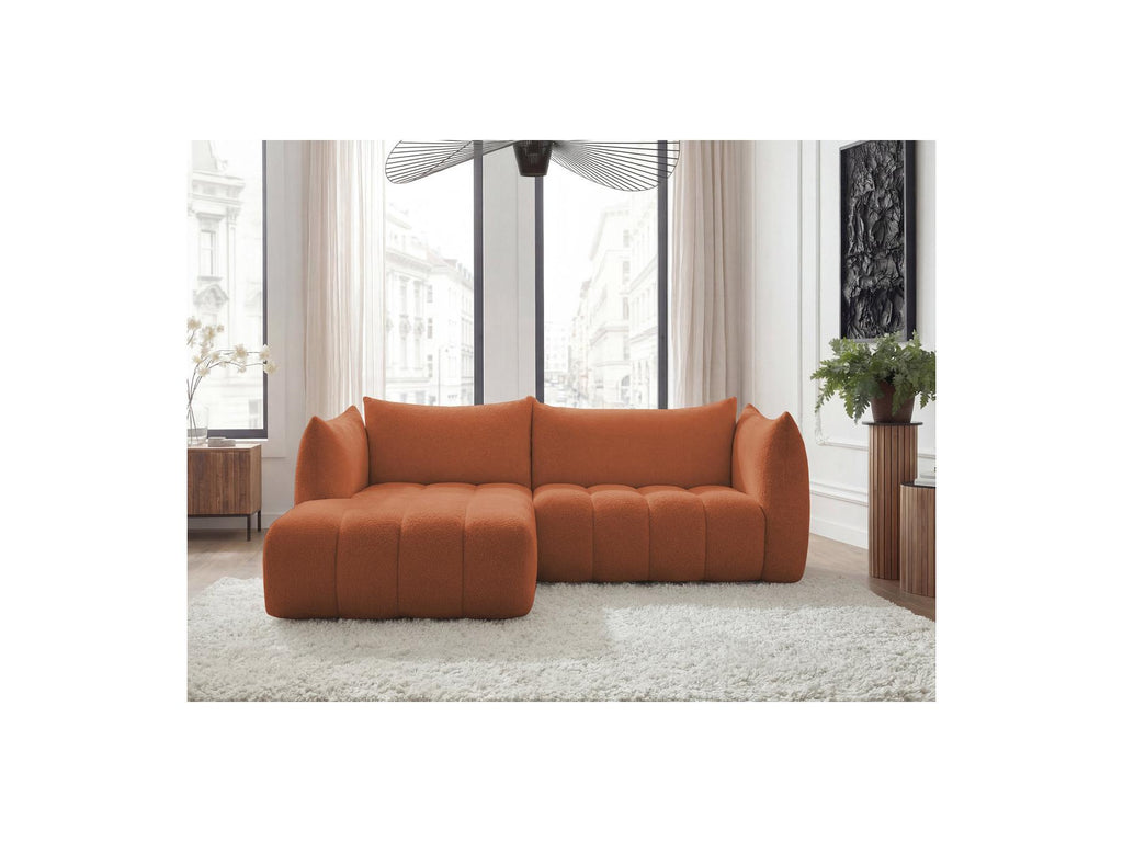 Azra - Fixed Corner Sofa - Bouclé Fabric - Left Corner