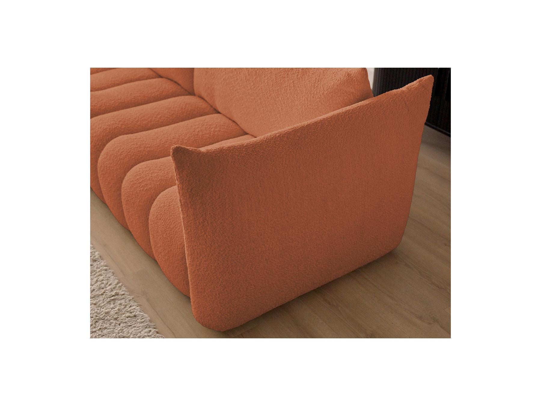 Azra - Fixed Corner Sofa - Bouclé Fabric - Left Corner