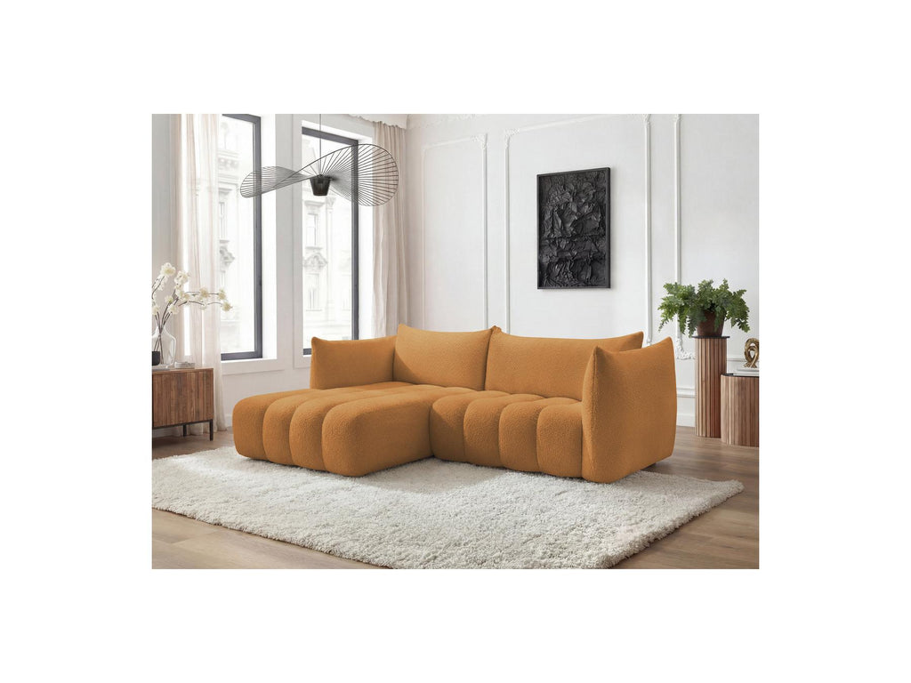 Azra - Fixed Corner Sofa - Bouclé Fabric - Left Corner