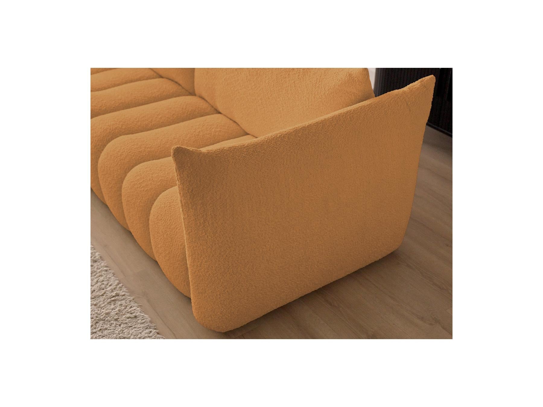 Azra - Fixed Corner Sofa - Bouclé Fabric - Left Corner