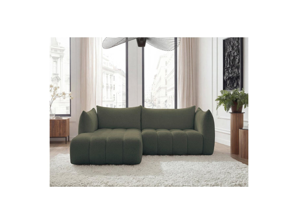 Azra - Fixed Corner Sofa - Bouclé Fabric - Left Corner