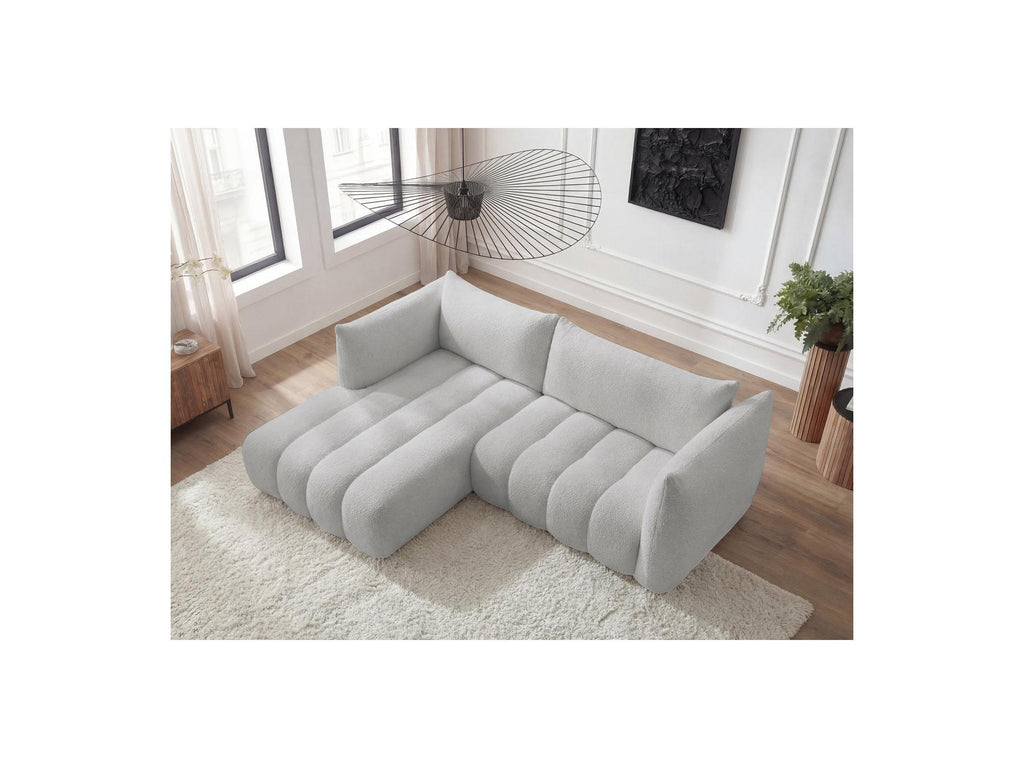 Azra - Fixed Corner Sofa - Bouclé Fabric - Left Corner