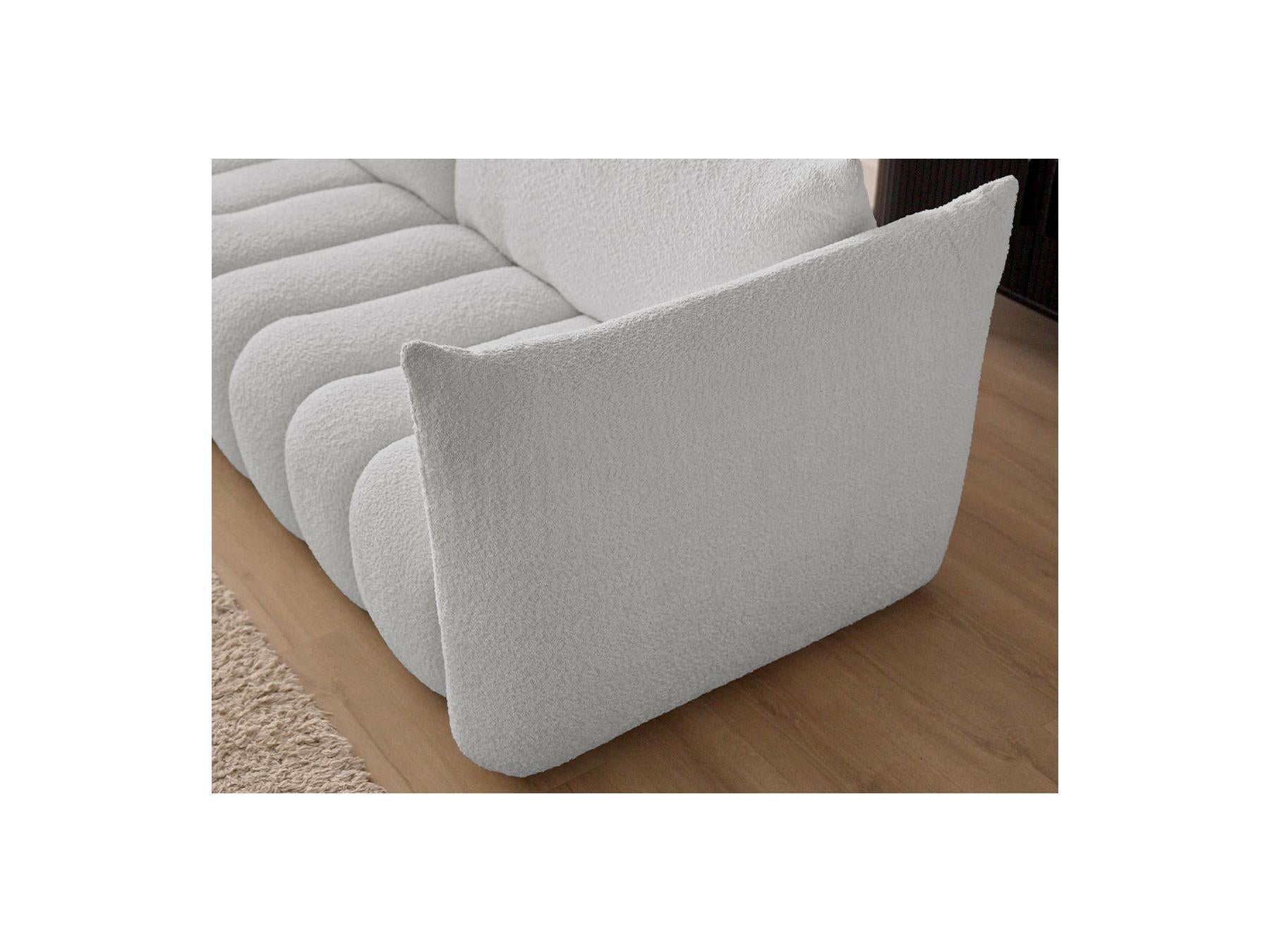 Azra - Fixed Corner Sofa - Bouclé Fabric - Left Corner