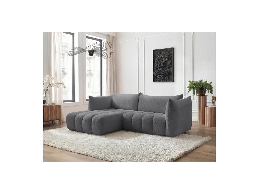 Azra - Fixed Corner Sofa - Bouclé Fabric - Left Corner