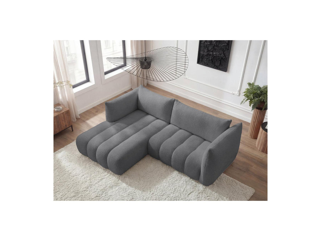 Azra - Fixed Corner Sofa - Bouclé Fabric - Left Corner