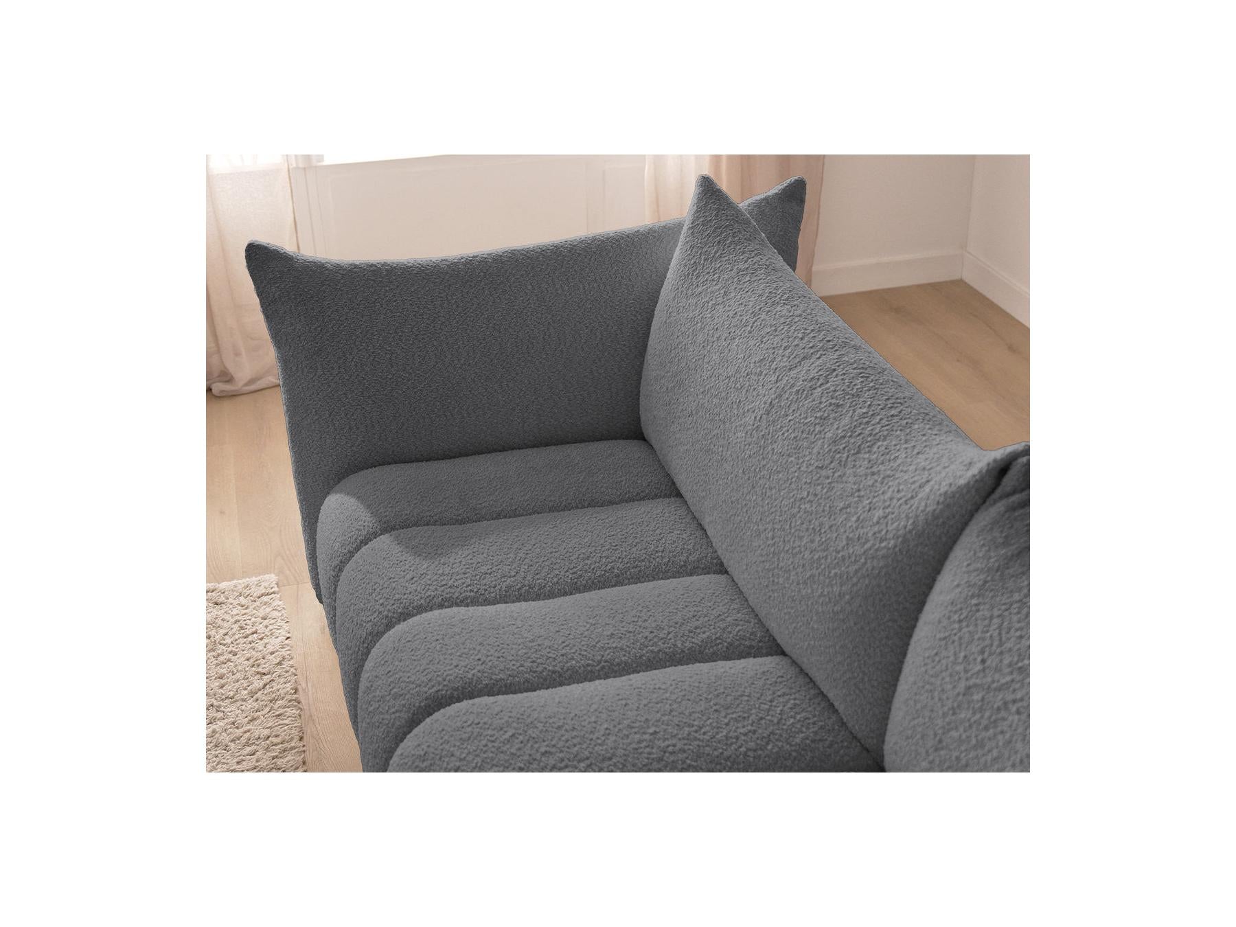 Azra - Fixed Corner Sofa - Bouclé Fabric - Left Corner