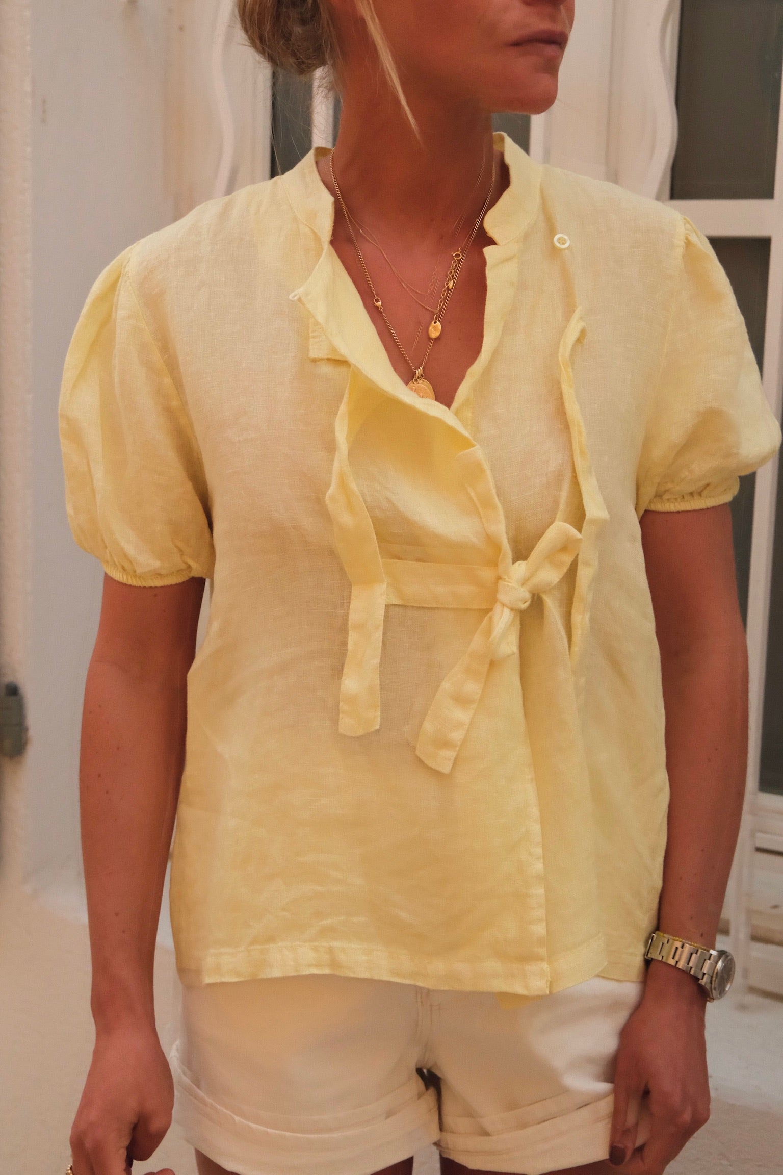 Blouse Célestine lin jaune
