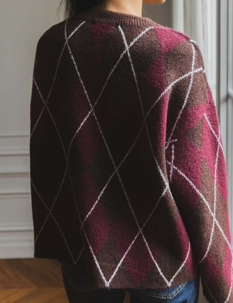 Pull Bordeaux & Marron Yalven