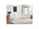 Azra - 4 Seater Curved Fixed Sofa - Bouclette Fabric - Right Angle