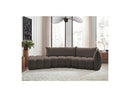 Azra - 4 Seater Curved Fixed Sofa - Bouclette Fabric - Right Angle