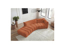 Azra - 4 Seater Curved Fixed Sofa - Bouclette Fabric - Right Angle