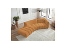 Azra - 4 Seater Curved Fixed Sofa - Bouclette Fabric - Right Angle