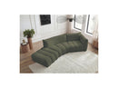 Azra - 4 Seater Curved Fixed Sofa - Bouclette Fabric - Right Angle