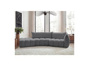 Azra - 4 Seater Curved Fixed Sofa - Bouclette Fabric - Right Angle