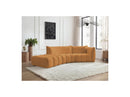 Azra - 4 Seater Curved Fixed Sofa - Bouclette Fabric - Right Angle