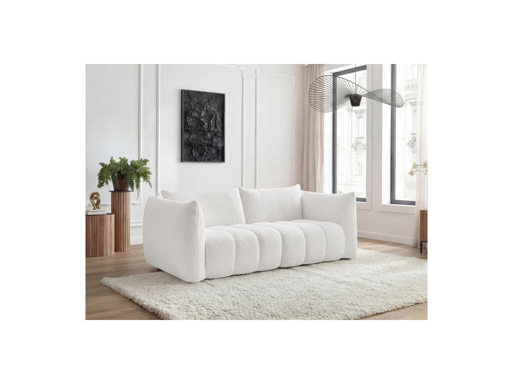 Azra - Fixed Straight 3-Seater Sofa - Bouclé Fabric