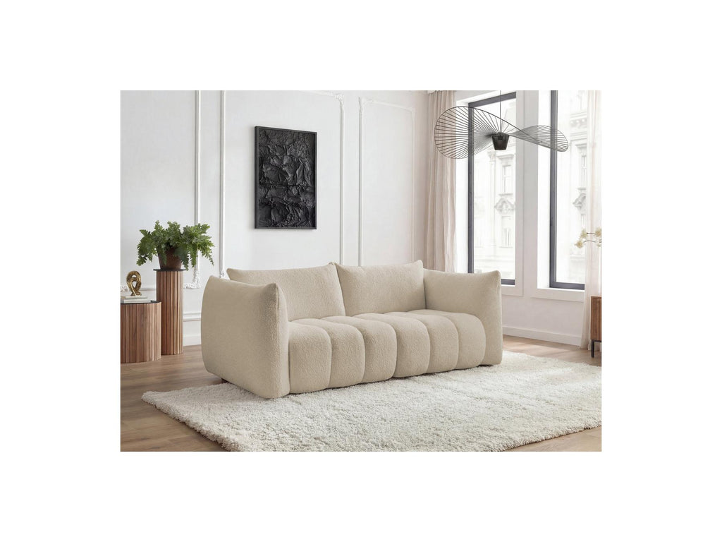 Azra - Fixed Straight 3-Seater Sofa - Bouclé Fabric