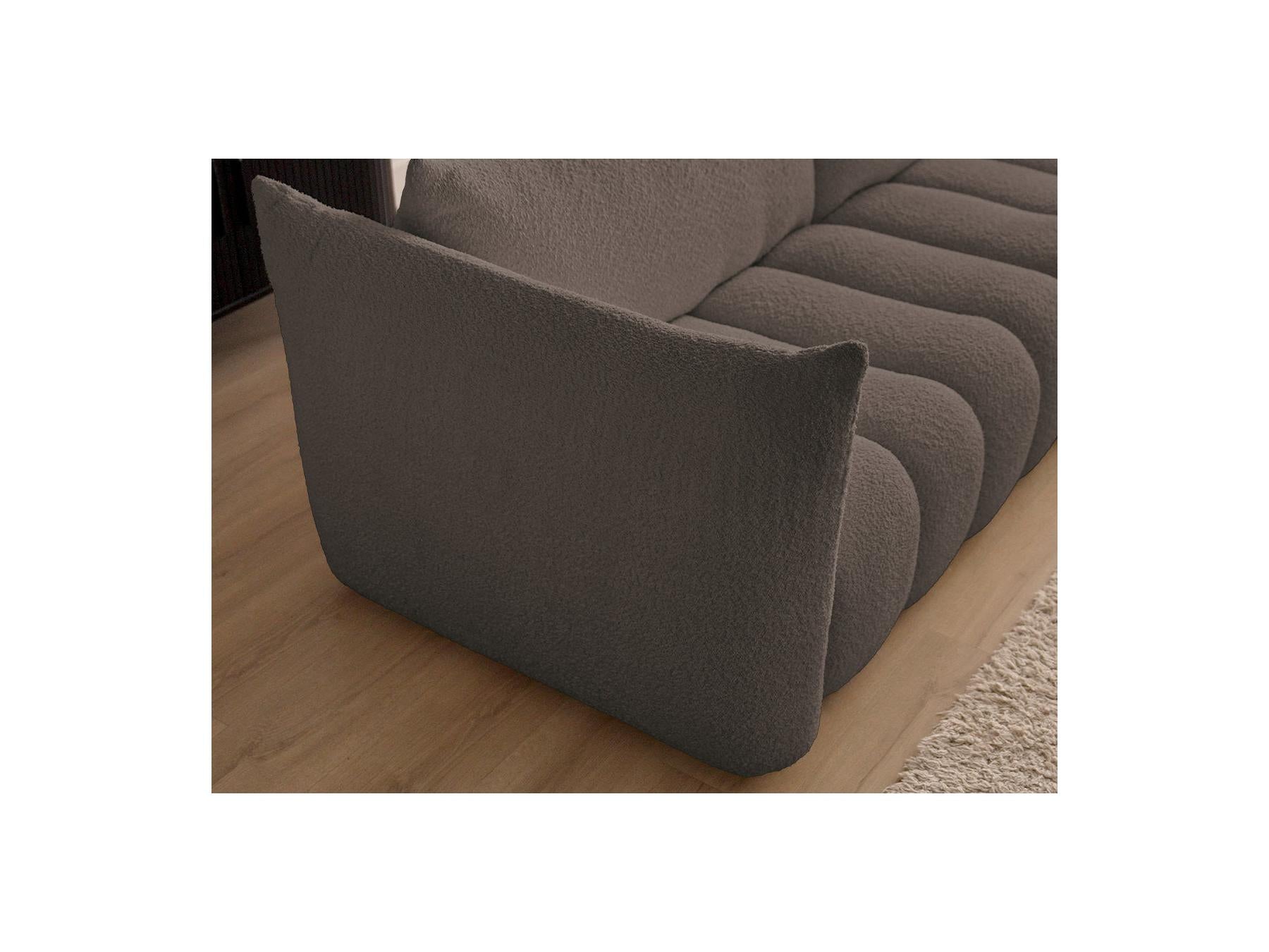 Azra - Fixed Straight 3-Seater Sofa - Bouclé Fabric