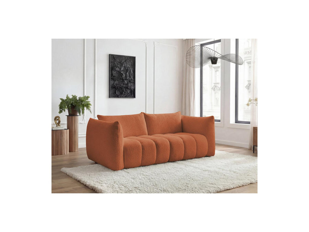 Azra - Fixed Straight 3-Seater Sofa - Bouclé Fabric