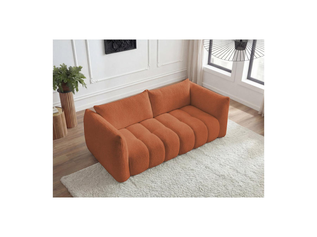 Azra - Fixed Straight 3-Seater Sofa - Bouclé Fabric