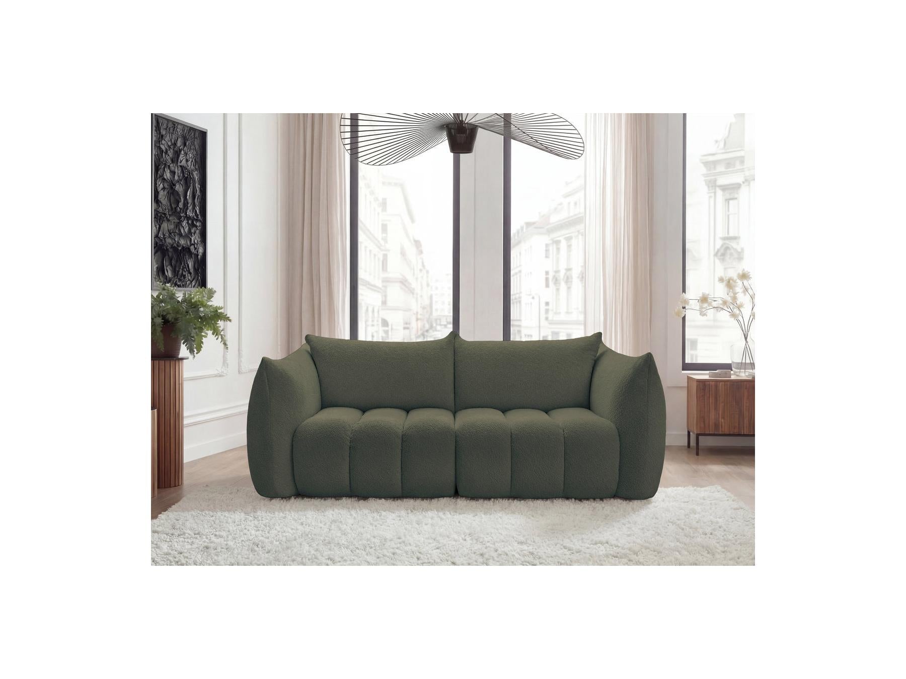 Azra - Fixed Straight 3-Seater Sofa - Bouclé Fabric
