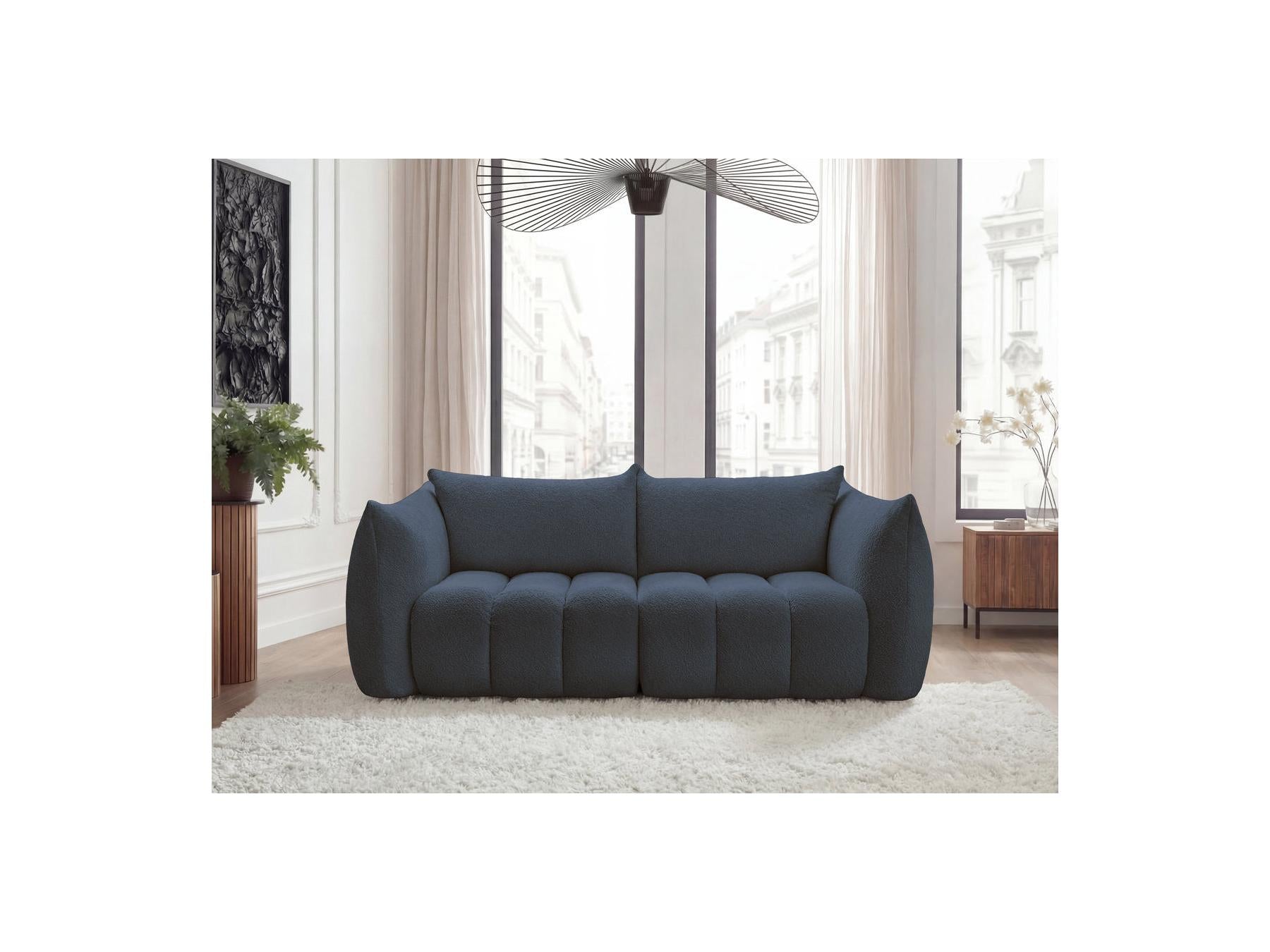 Azra - Fixed Straight 3-Seater Sofa - Bouclé Fabric