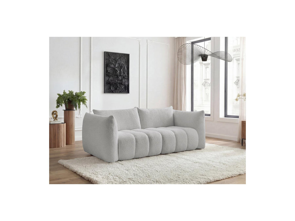 Azra - Fixed Straight 3-Seater Sofa - Bouclé Fabric