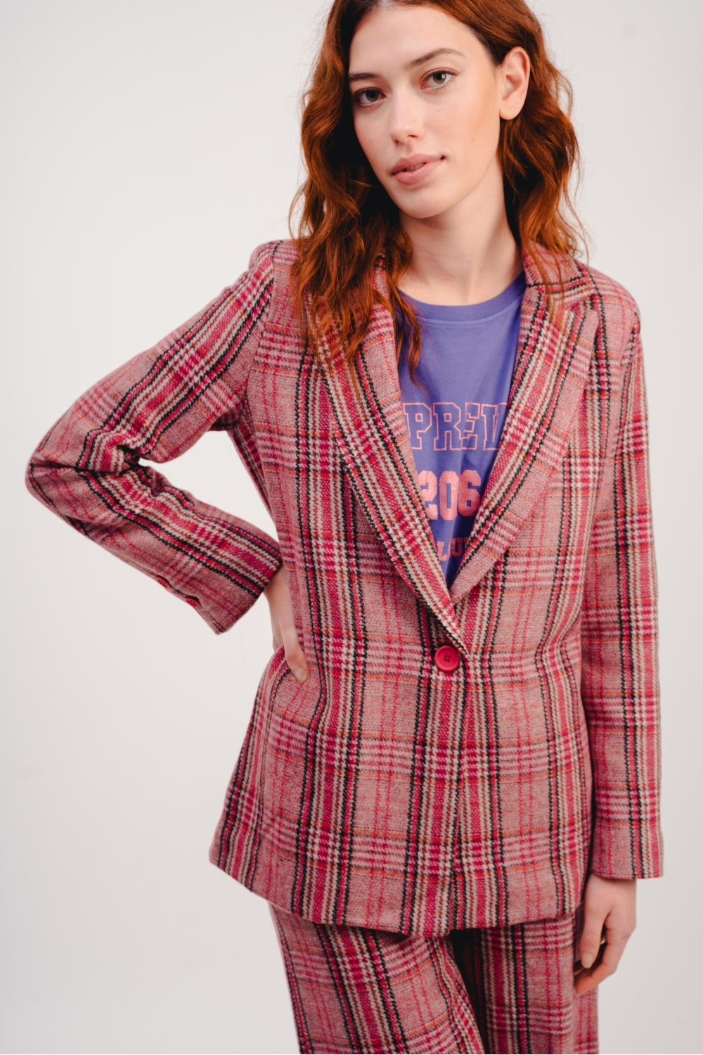 El blazer a cuadros rosa Jimmy