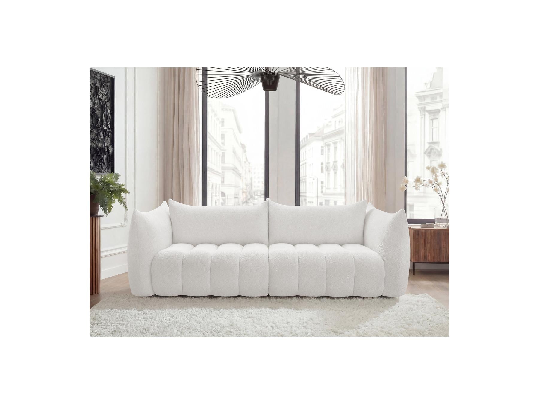 Azra - Fixed Straight 4-Seater Sofa - Bouclé Fabric