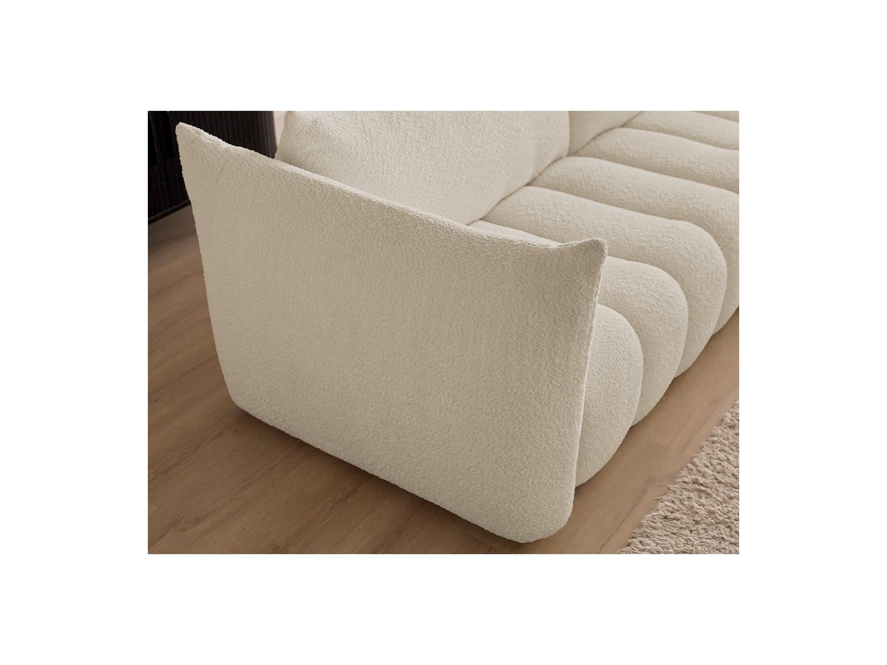 Azra - Fixed Straight 4-Seater Sofa - Bouclé Fabric
