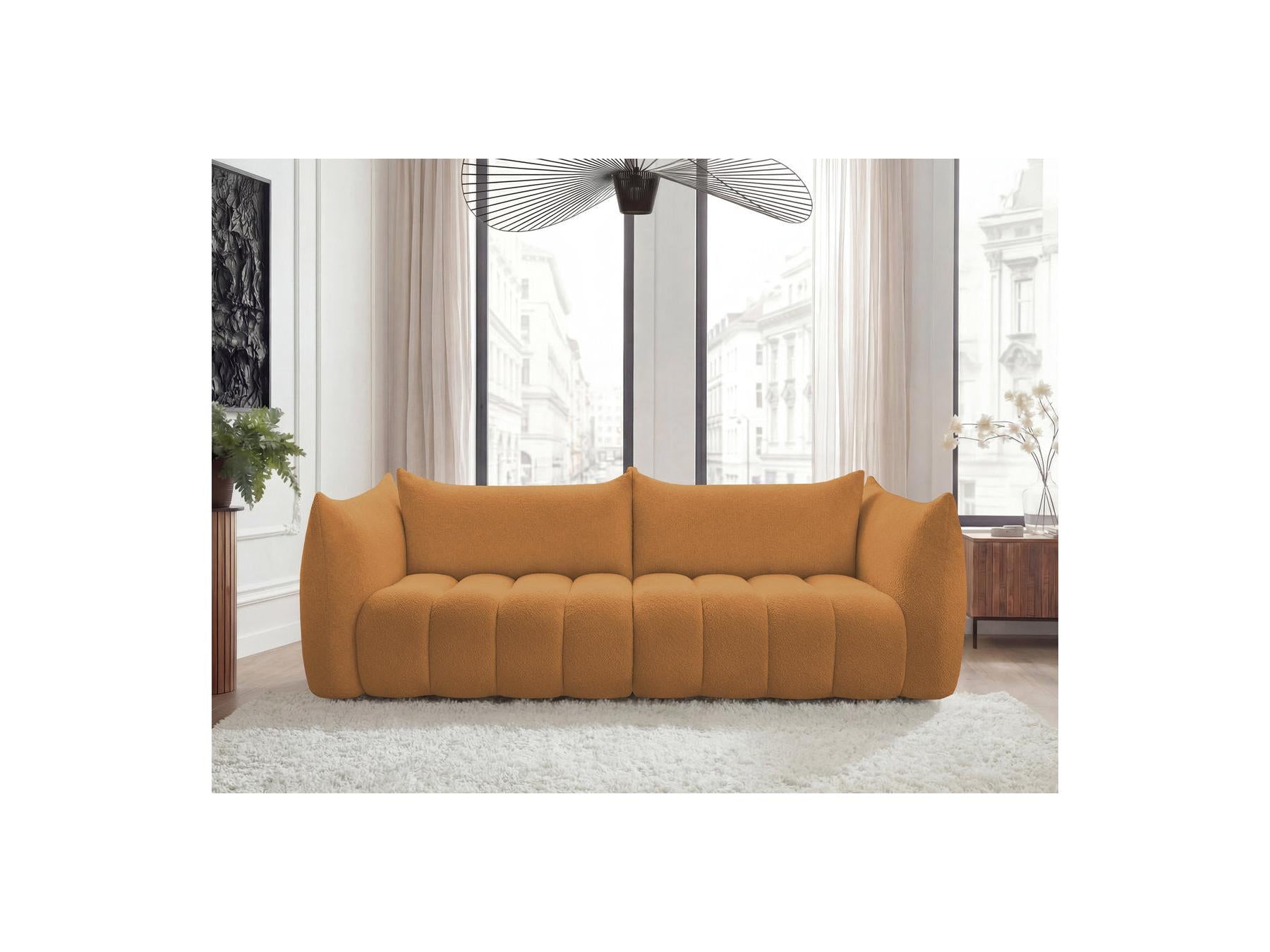 Azra - Fixed Straight 4-Seater Sofa - Bouclé Fabric