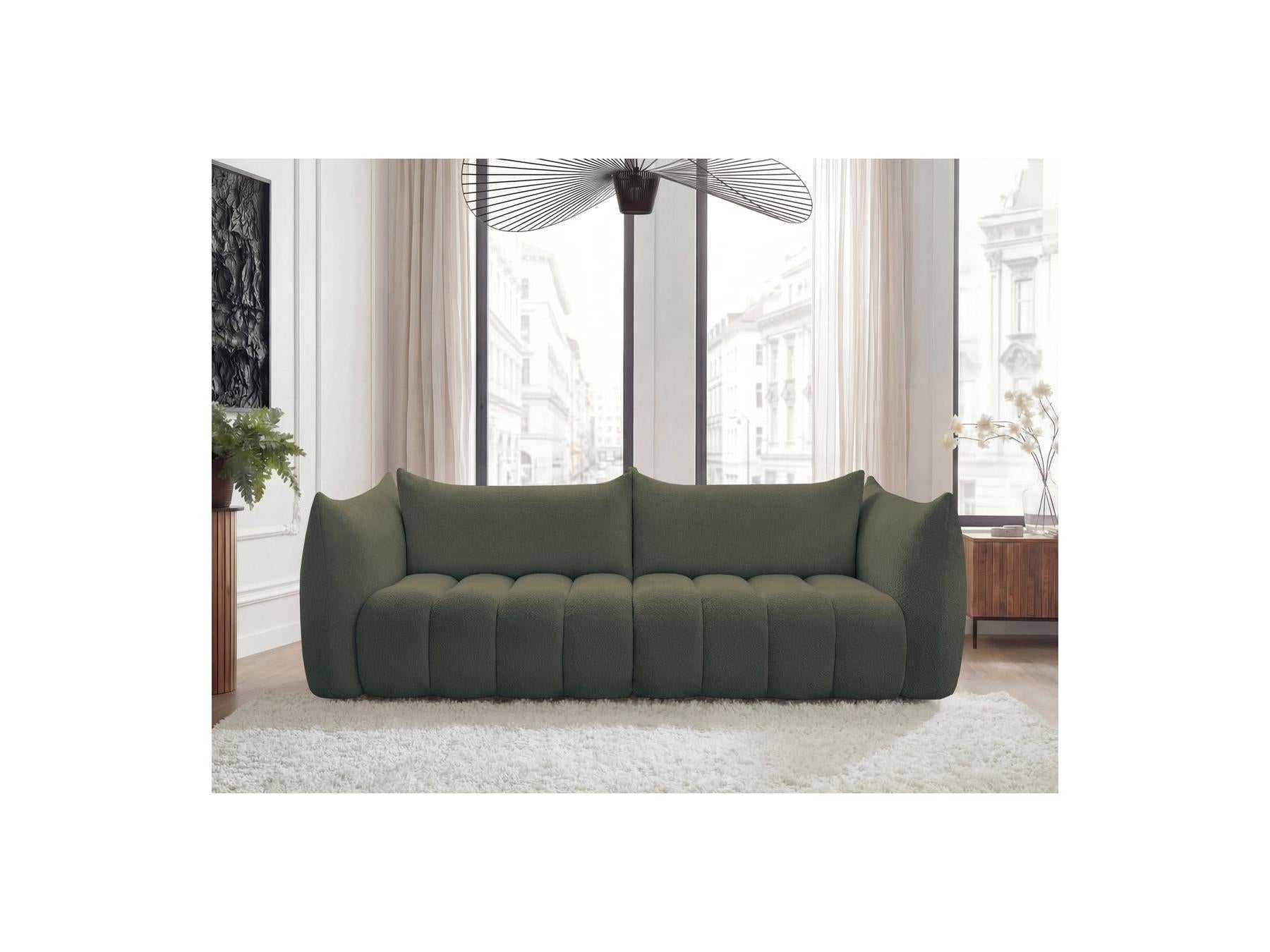 Azra - Fixed Straight 4-Seater Sofa - Bouclé Fabric