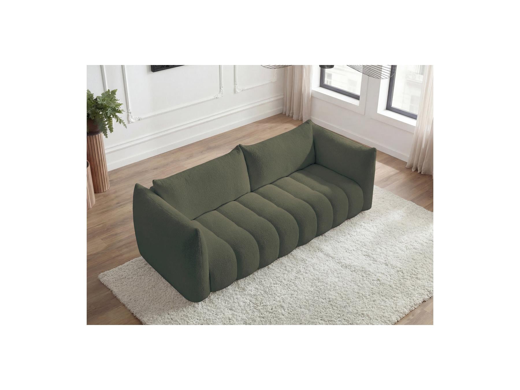 Azra - Fixed Straight 4-Seater Sofa - Bouclé Fabric