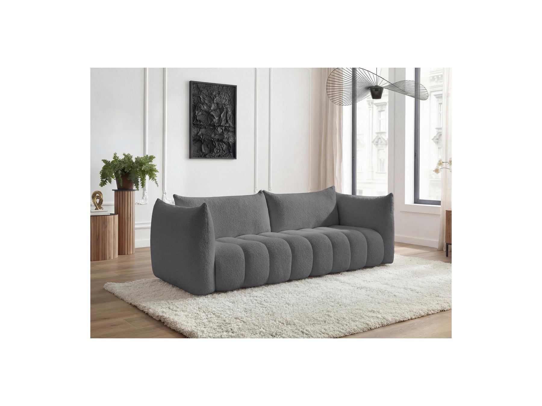 Azra - Fixed Straight 4-Seater Sofa - Bouclé Fabric