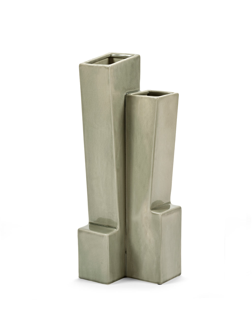 Sculptural Confluence Part 1 Bebop - Vase °7 - Grès - Vert Clair