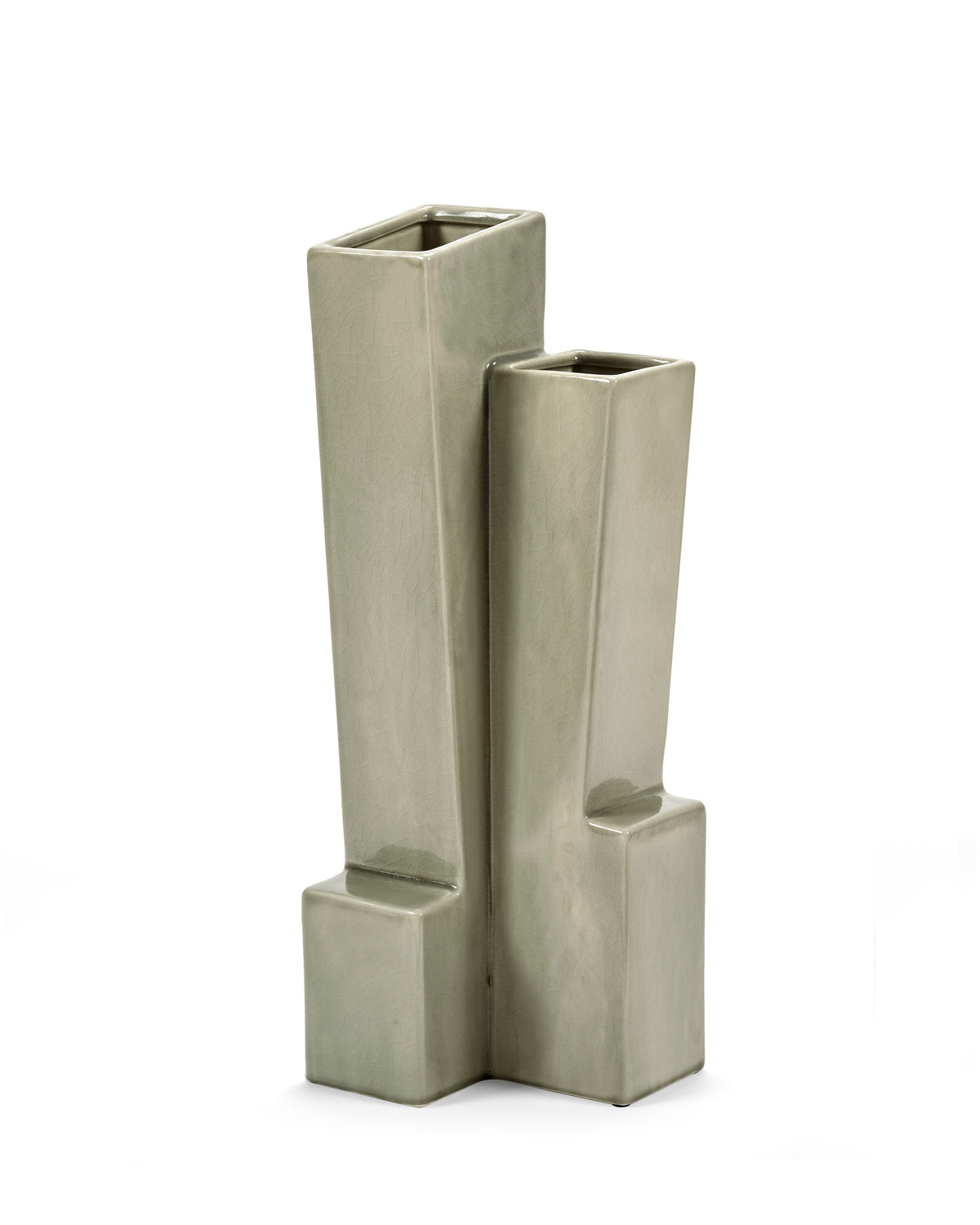 Sculptural Confluence Part 1 Bebop - Vase °7 - Grès - Vert Clair